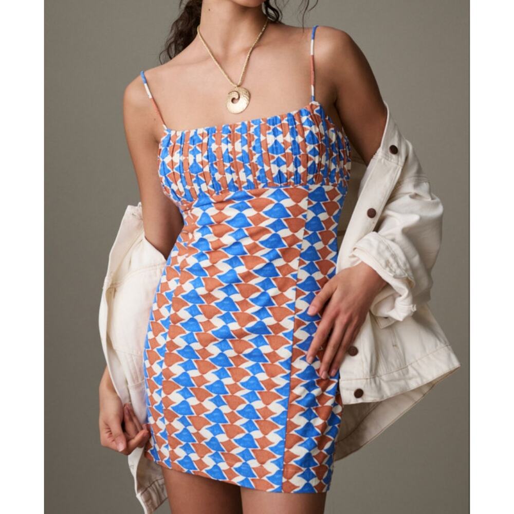 Anthropologie Maeve The Ophelia Sleeveless Linen Slim Mini Dress | Sz 10 NWT - Picture 1 of 5